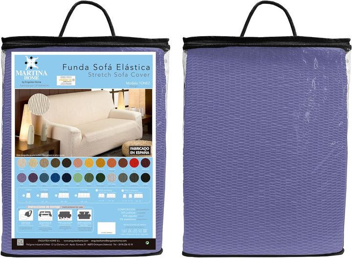 Martina Home Túnez Elastischer Sofabezug, Stoff, Violett (Lila), 2-Sitzer (120 bis 190 cm), Violett
