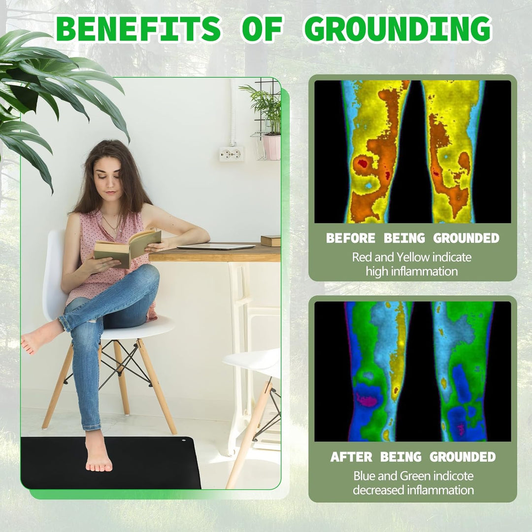Erdungsmatte mit EU Kabel, Grounding Mat for Earthing, Erdungsmatten-Set für Besseren Schlaf, Ground