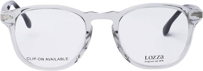 Lozza Unisex VL4121 Sunglasses, Color: Crystal, Black, 49