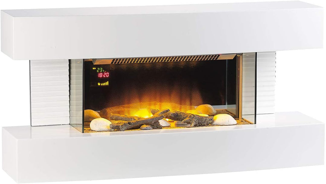 Carlo Milano Elektrokamin Wand: Design-Elektrokamin, 3D-Flammeneffekt, Wandmontage, 2.000 Watt, 81 c