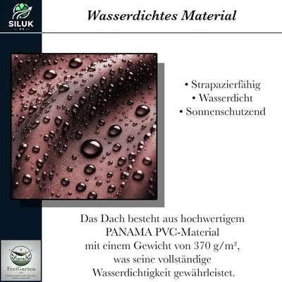 freigarten.de Ersatzdach für Pavillon Modena 6-eck 320cm Wasserdicht Material: Panama PCV Soft 370g/