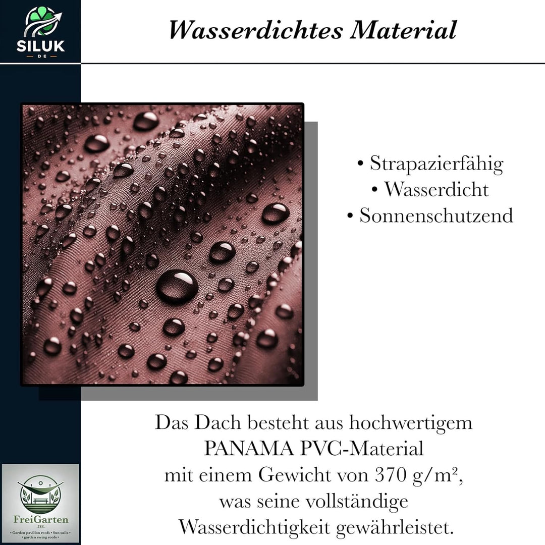 Braun freigarten.de Ersatzdach für Pavillon 3x3 Meter Wasserdicht Material: Panama PCV Soft 370g/m²