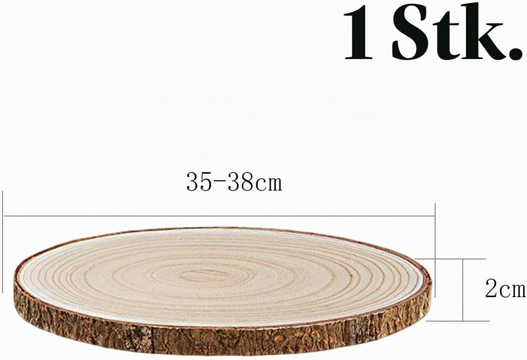 35-38cm Grosse Baumscheibe holzscheiben mit Rinde 2cm Untersetzer Holz Log Rustikale Kerzenständer f