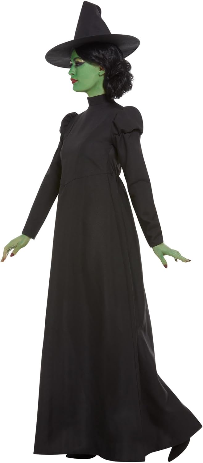 Wicked Witch Costume, Black, with Dress &amp; Hat, (M) M - UK Size 12-14 Schwarz, M - UK Size 12-14 Schw