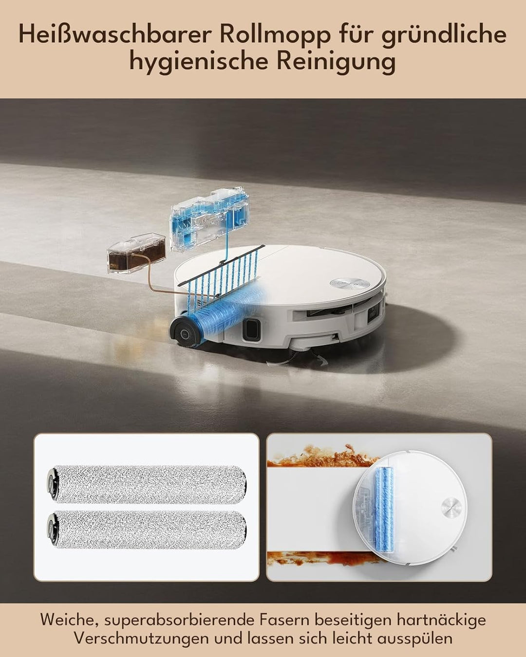 22 STK. Zubehörsets für Mova S70 Roller/ S70 Ultra Roller Saugroboter: 2 Hauptbürste, 2 Rollenwische