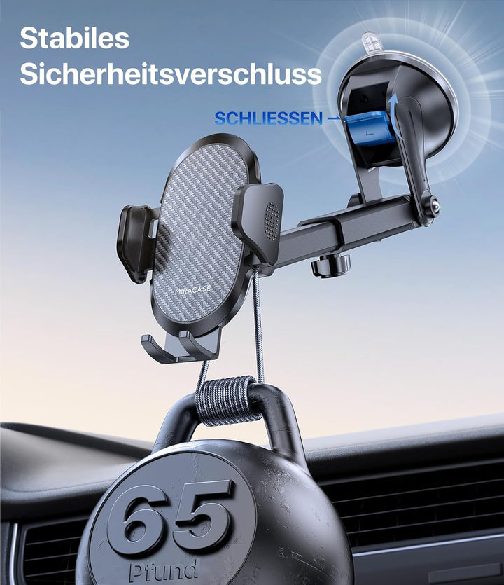 Miracase Handyhalterung Auto[Verbesserter Saugnapf] Handyhalter fürs Auto 360° Drehbar, Armaturenbre
