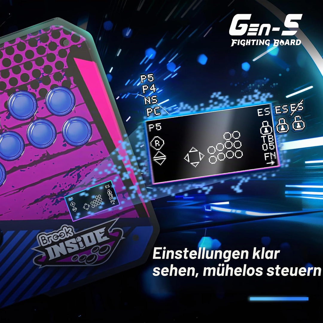 Brook Gaming GEN 5 Wired Fighting Board – Kompatibel mit PS5, PS4, NS, NS2 und PC/Ultra-niedrige Lat