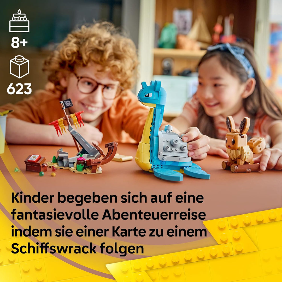 LEGO Pokémon SMART Play: Evoli und Lapras auf Schatzsuche - kompatibles interaktives Spielset mit 3