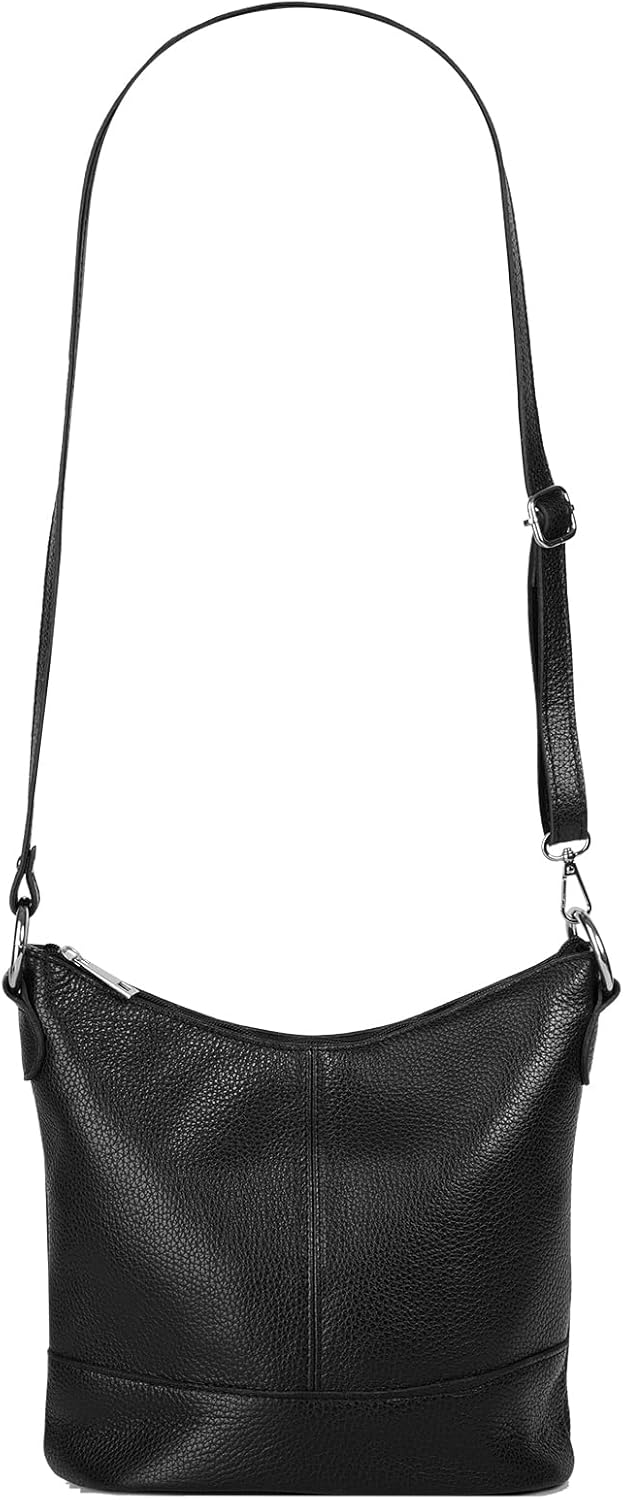 Umhängetasche Echt Leder Damen Made in Italy, Handtasche, Schultertasche, Crossbody Bag aus Leder 02