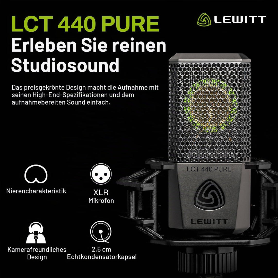 LCT 440 Pure - XLR Kondensatormikrofon für Stimme, Gesang, Instrumentenaufnahmen und Streaming - 1"