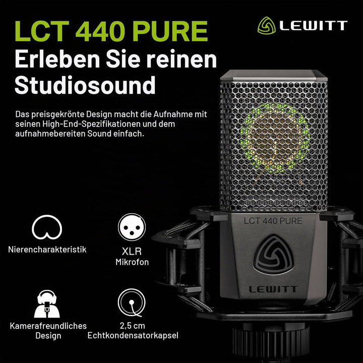 LCT 440 Pure - XLR Kondensatormikrofon für Stimme, Gesang, Instrumentenaufnahmen und Streaming - 1"