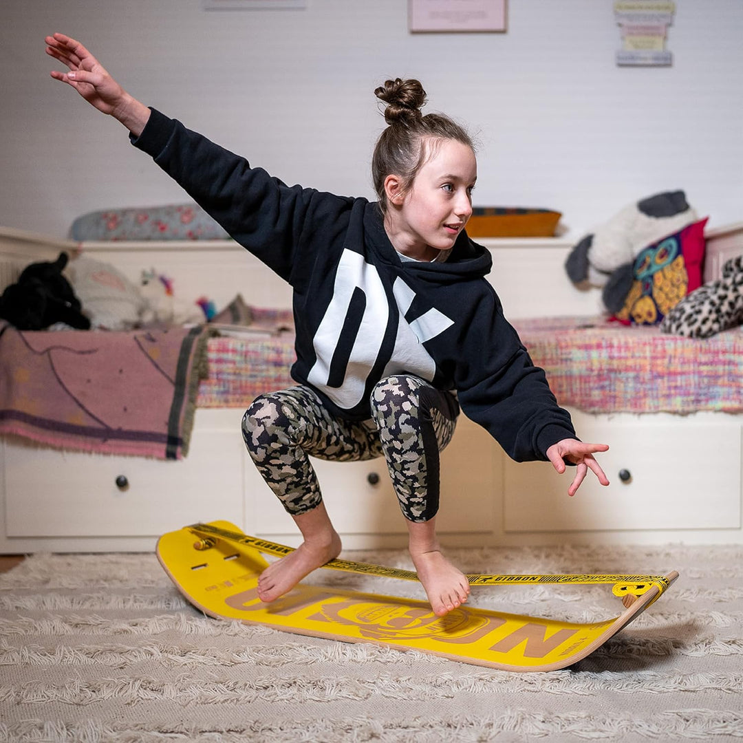 GIBOARD-SET BONZO CLASSIC - Innovatives Balance Board | Freestyle-Workout | hochwertiges Buchenholz