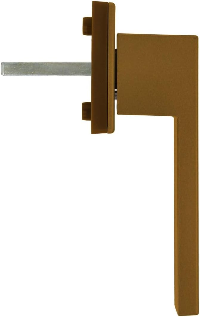 Design Aluminium Fenstergriff Dublin abschliessbar - pulverbeschichtet, Farbe:Gold F4, Stiftlänge:35
