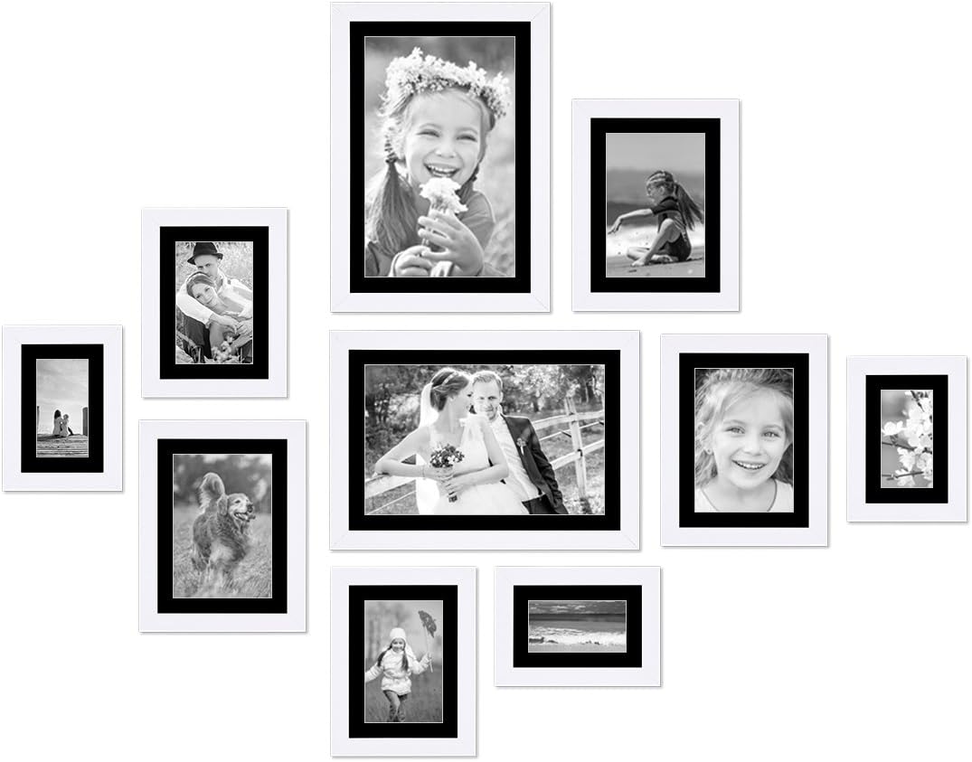 PHOTOLINI Passepartout 40x50 aussen für 30x40 innen, säurefrei 1,5 mm Passepartout Karton Schwarz, a