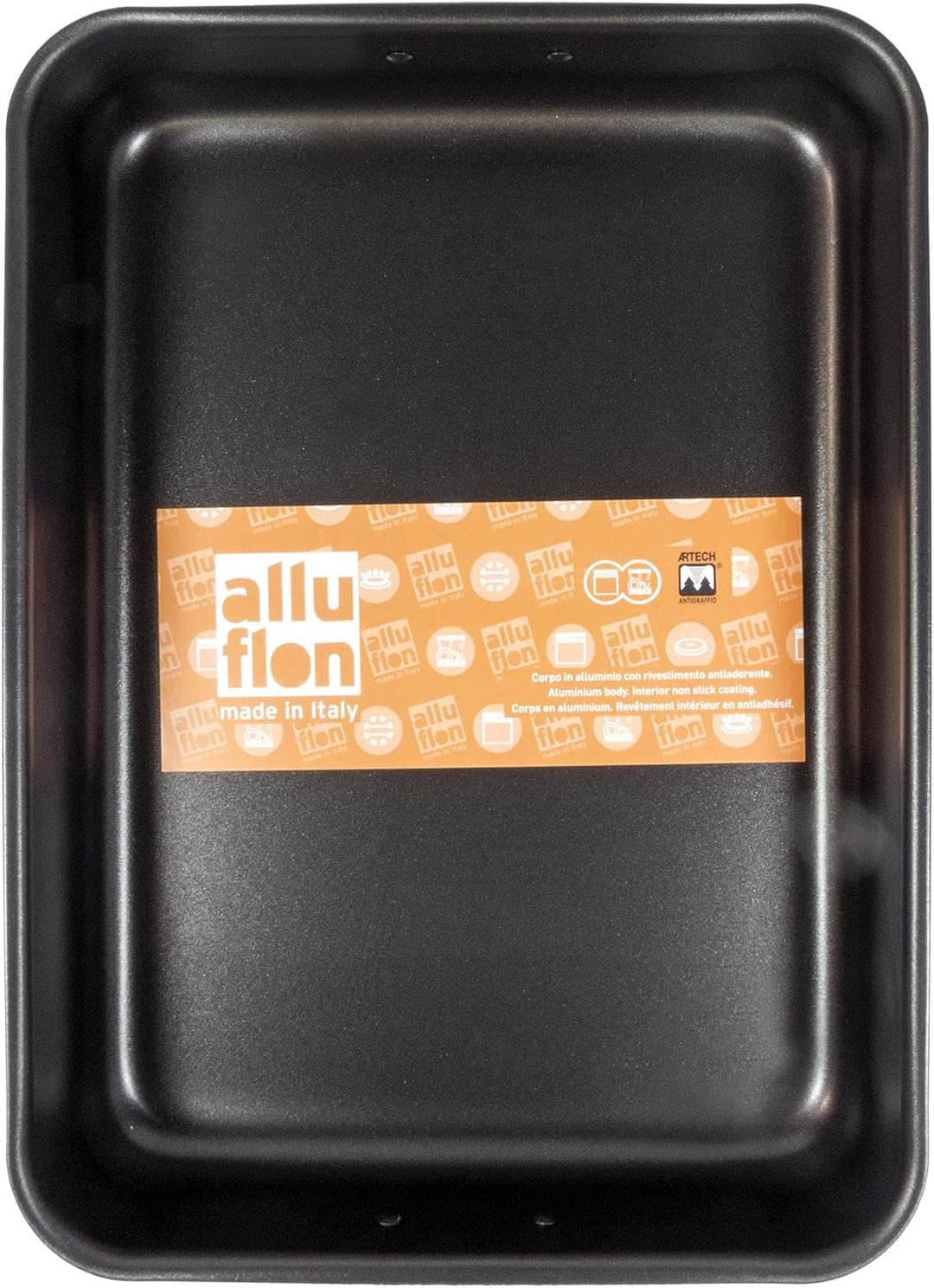 ALLUFLON Costanza Auflaufform 40x28 cm, Aluminium, 40x28, Schwarz