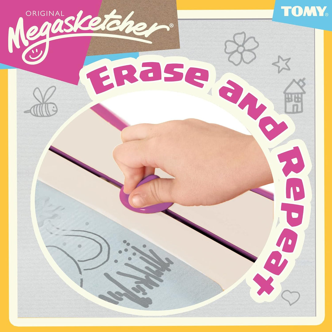 TOMY MegaSketcher Magnettafel für Kinder, Magnet Maltafel, Kinderspielzeug, Zaubertafel, fördert die
