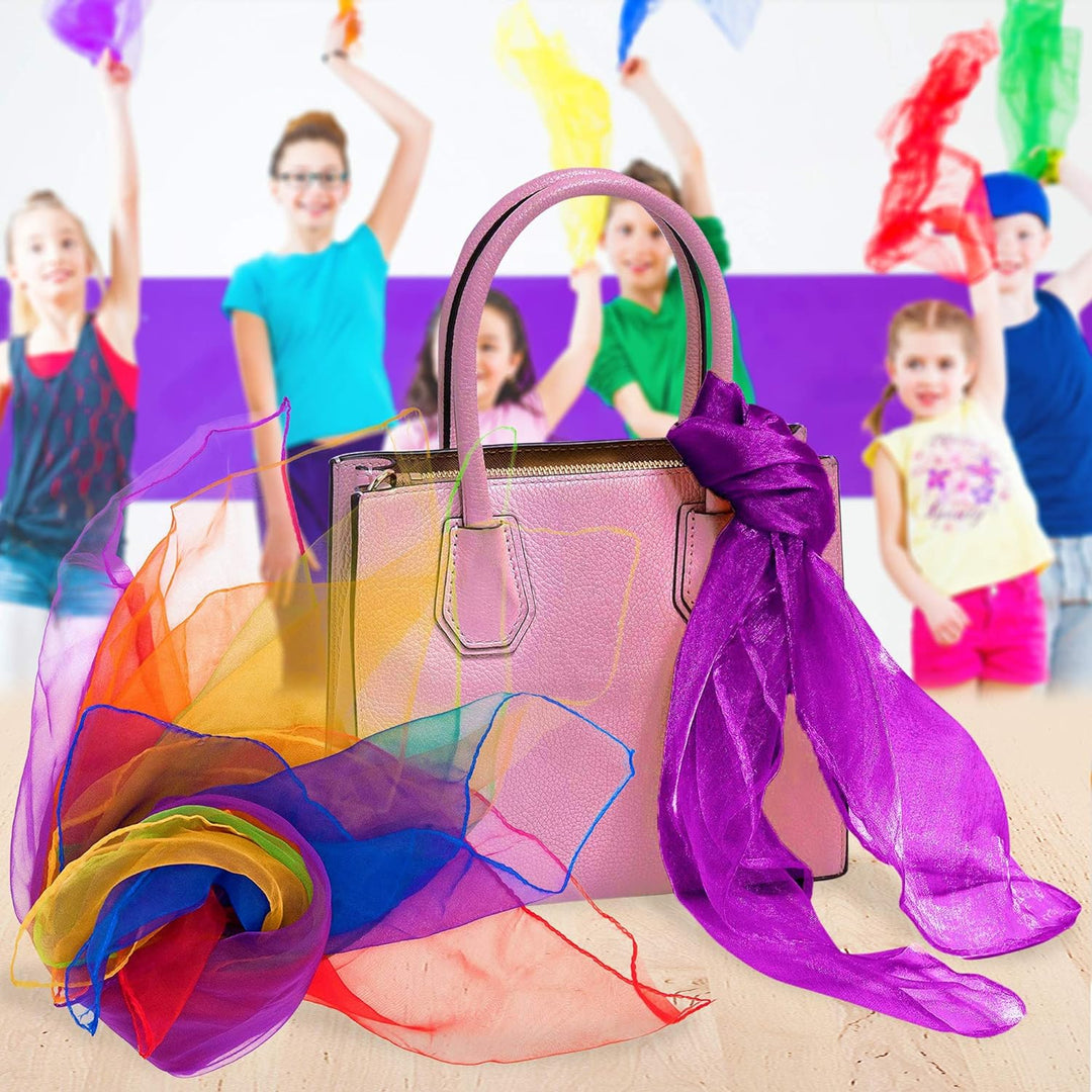 THE TWIDDLERS 32 Tanztücher Gymnastiktücher Jongliertücher Seidentücher für Kinder, Kindergarten & K