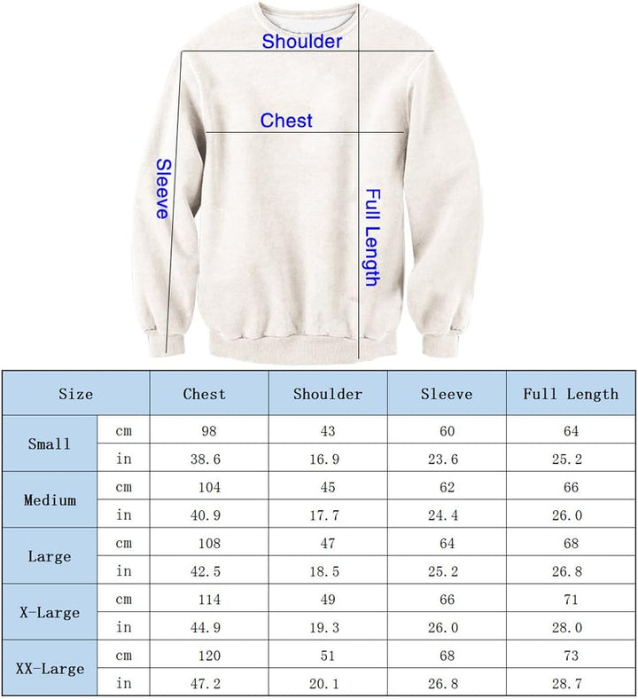 Goodstoworld Weihnachtspullover 3D Unisex Druck Pullover Weihnachten Pullover Ugly Christmas Sweater
