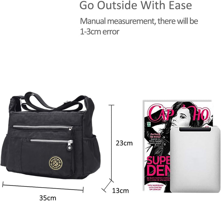 NICOLE & DORIS Damen Umhängetasche Lässige Schultertasche Frauen Handtasche Reissverschluss Tasche m