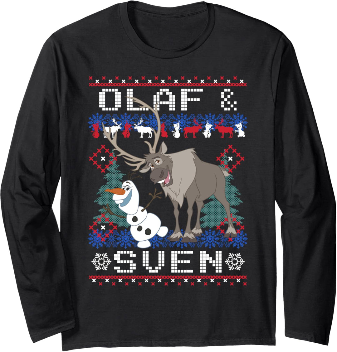 Disney Frozen Olaf And Sven Holiday Sweater Langarmshirt