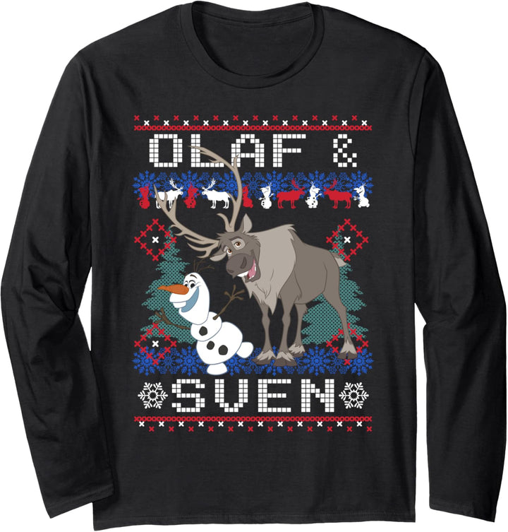 Disney Frozen Olaf And Sven Holiday Sweater Langarmshirt