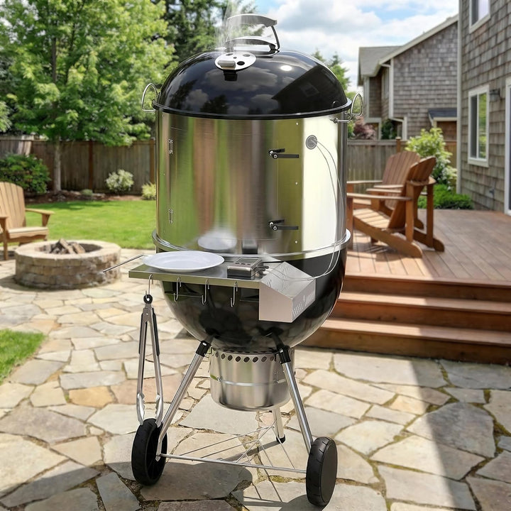 onlyfire BBQ Beistelltisch Outdoor für Weber 57 cm Kugelgrill & Master-Touch Holzkohlegrill, Grill S