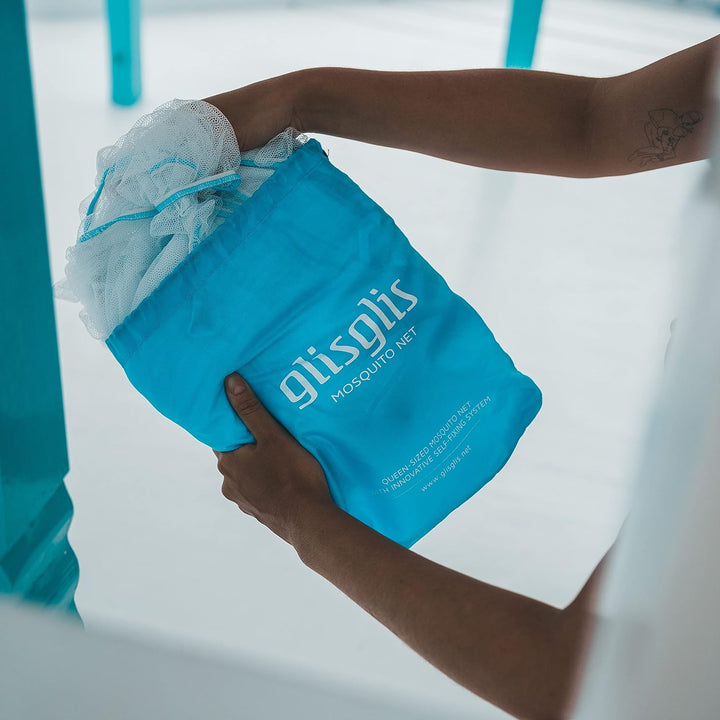 GlisGlis Blue Cube – XL Moskitonetz in Würfelform, bereits imprägniert für tropische Gebiete mit Mal