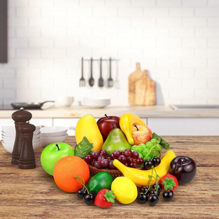 20 Stück Gefälschte Früchte, künstliche Früchte Dekor für Party Küche Tisch Centerpiece, künstliche