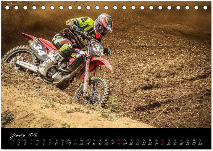 Motocross Racing 2026 (Tischkalender 2026 DIN A5 quer), CALVENDO Monatskalender: Actionreiche Fotos
