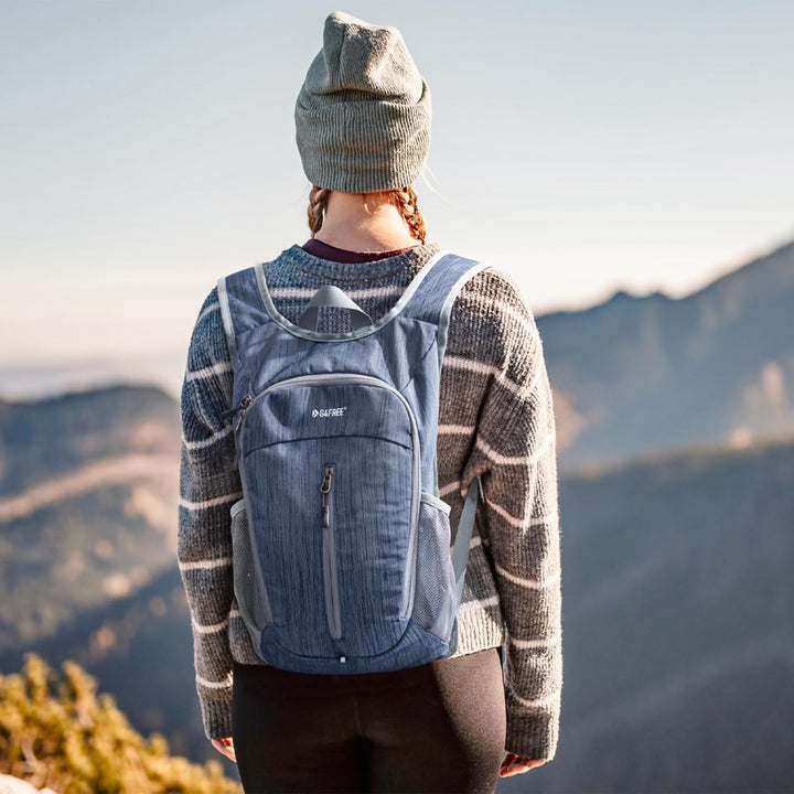 G4Free Wanderrucksack, 10 l, klein, für Reisen, Wandern, Tagesrucksack, leicht, verstaubar Dunkelbla