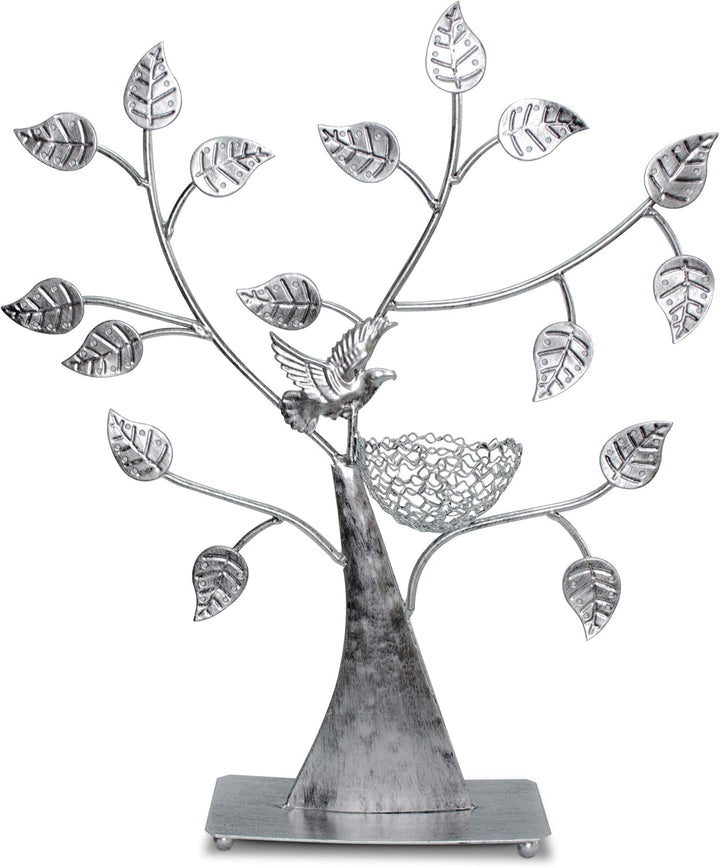 LAUBLUST Schmuckständer im Schmuckbaum Design - ca. 43x39x8 cm, Silbern - Dekorativer Metall Schmuck