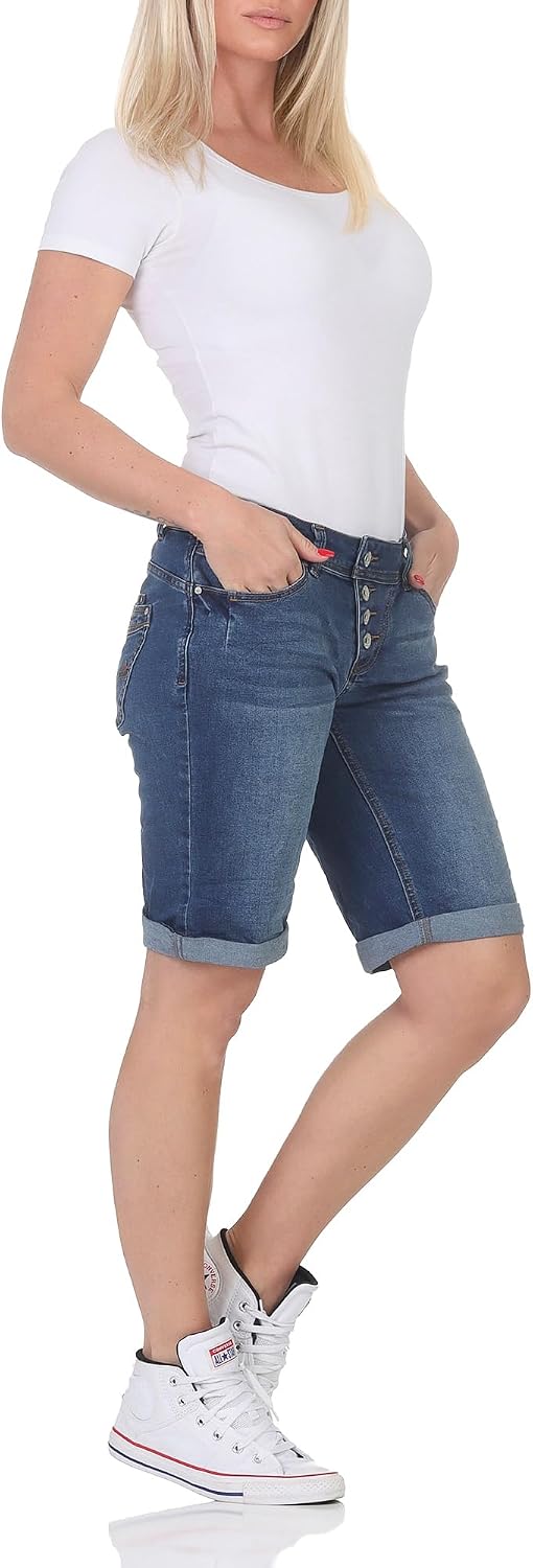 Buena Vista Jeans Hosen Damen - Malibu Short - Stretch Denim - Jeansblau - Gr. M
