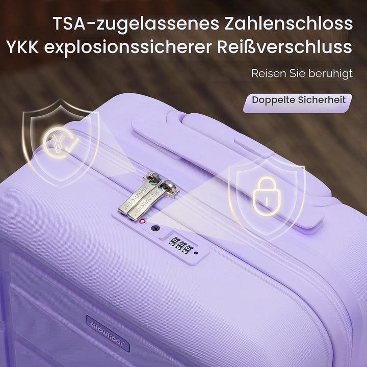 SHOWKOO Kofferset 3 Teilig Hartschale Leicht PC+ABS Erweiterbar Reisekoffer Haltbar Trolley Handgepä