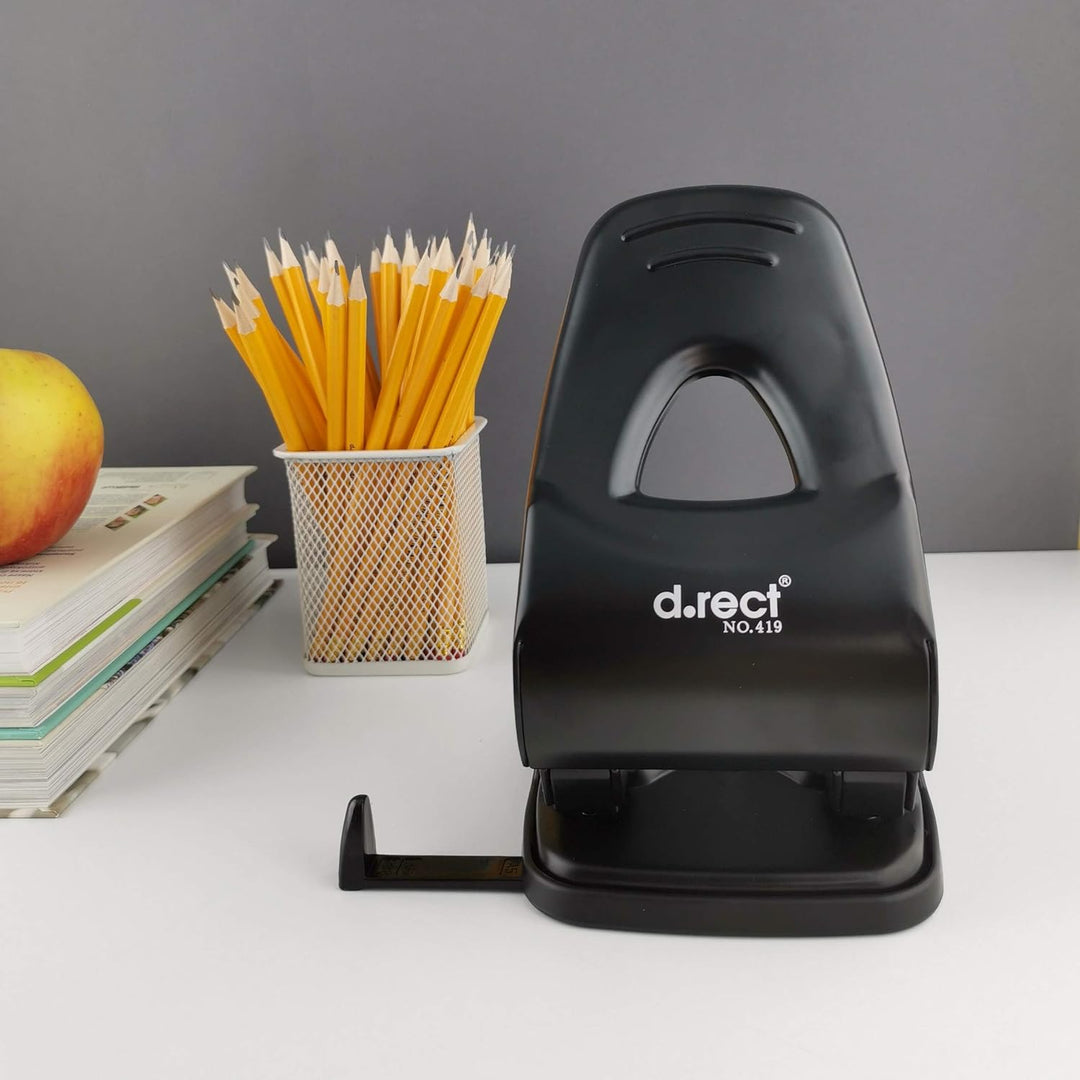 D.RECT 0419 Locher 65 Blatt | Papierlocher | Bürolocher | Anschlagschiene mit Formatvorgaben 65 Blat