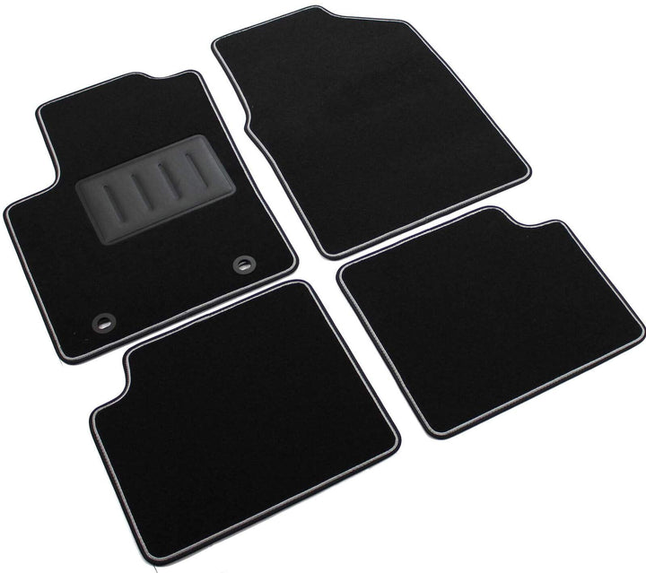 Das Teppich Auto, sprint01300, FuÃŸmatten Teppiche Schwarz rutschfest, verstÃ¤rkter Rand, zweifarbig