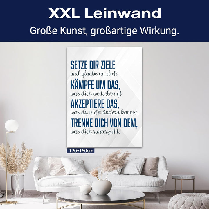 wandmotiv24 Motivations Motiv als Leinwandbild, 60x45cm, Hochformat, Motivation, setze dir Ziele, We