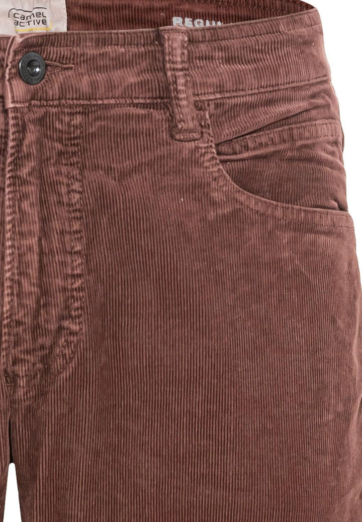 camel active Herren Regular Fit Hose Houston mit Struktur Jeans 31W / 34L Dunkelrot, 31W / 34L Dunke