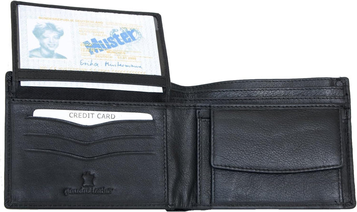 Herren Schwarzes Weiches Leder Portemonnaie mit interessantem Design