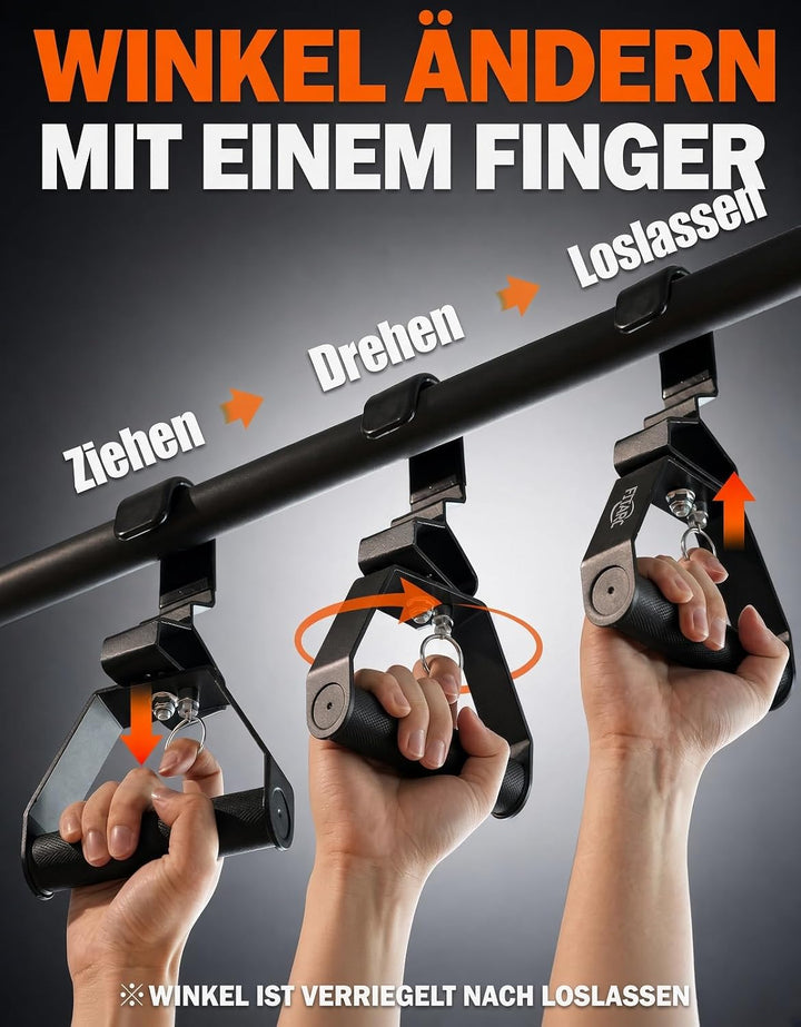 Fitarc Verbesserter 12-stufiger Griff, Einstellgriff, 2 Stück, LAT-Pulldown-Aufsätze, Rudergriff, Kl