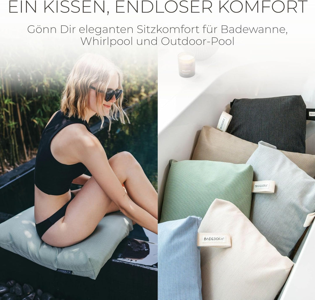 BADESOFA® Badewannen-Sitzkissen | Revolutionärer Komfort für Badewanne, Dusche & Whirpool | Waschbar