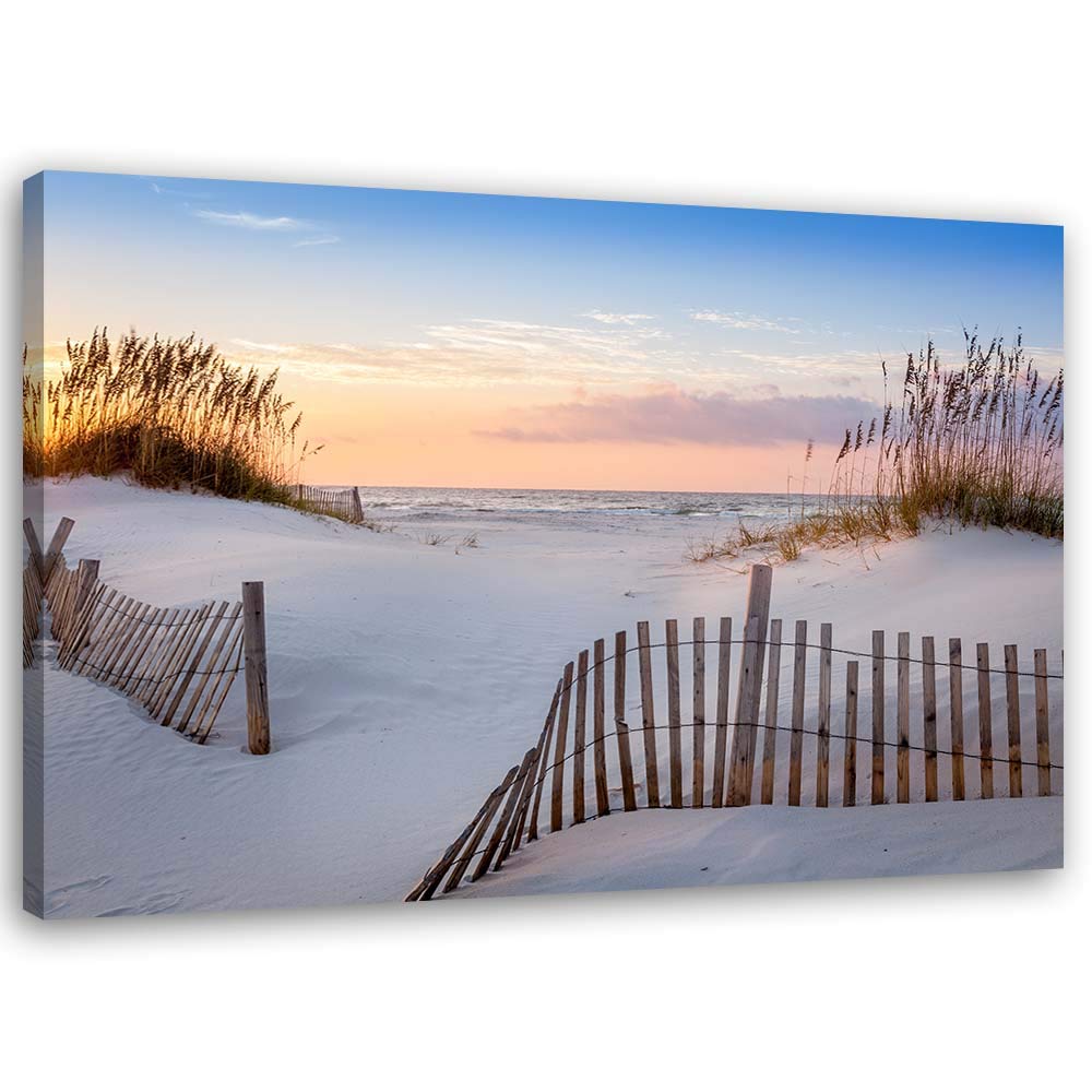 Feeby Bilder Wohnzimmer Düne Strand Meer XXL 90x60 cm 1Teilig Schlafzimmer Flur Wandbilder Leinwandb
