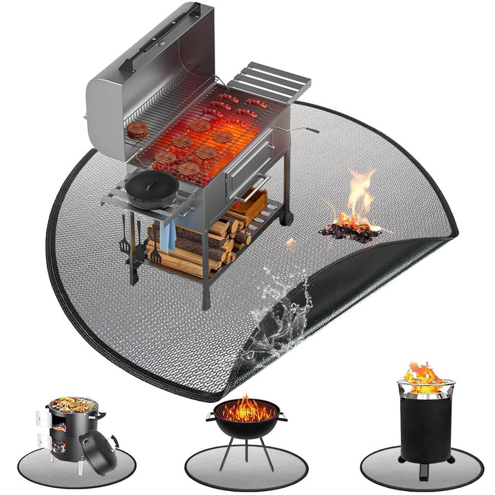 Faltbare Grillunterlage Bodenschutz, Wasserbeständige Grillmatte für BBQ Grills, Kamin, Boden, Rasen