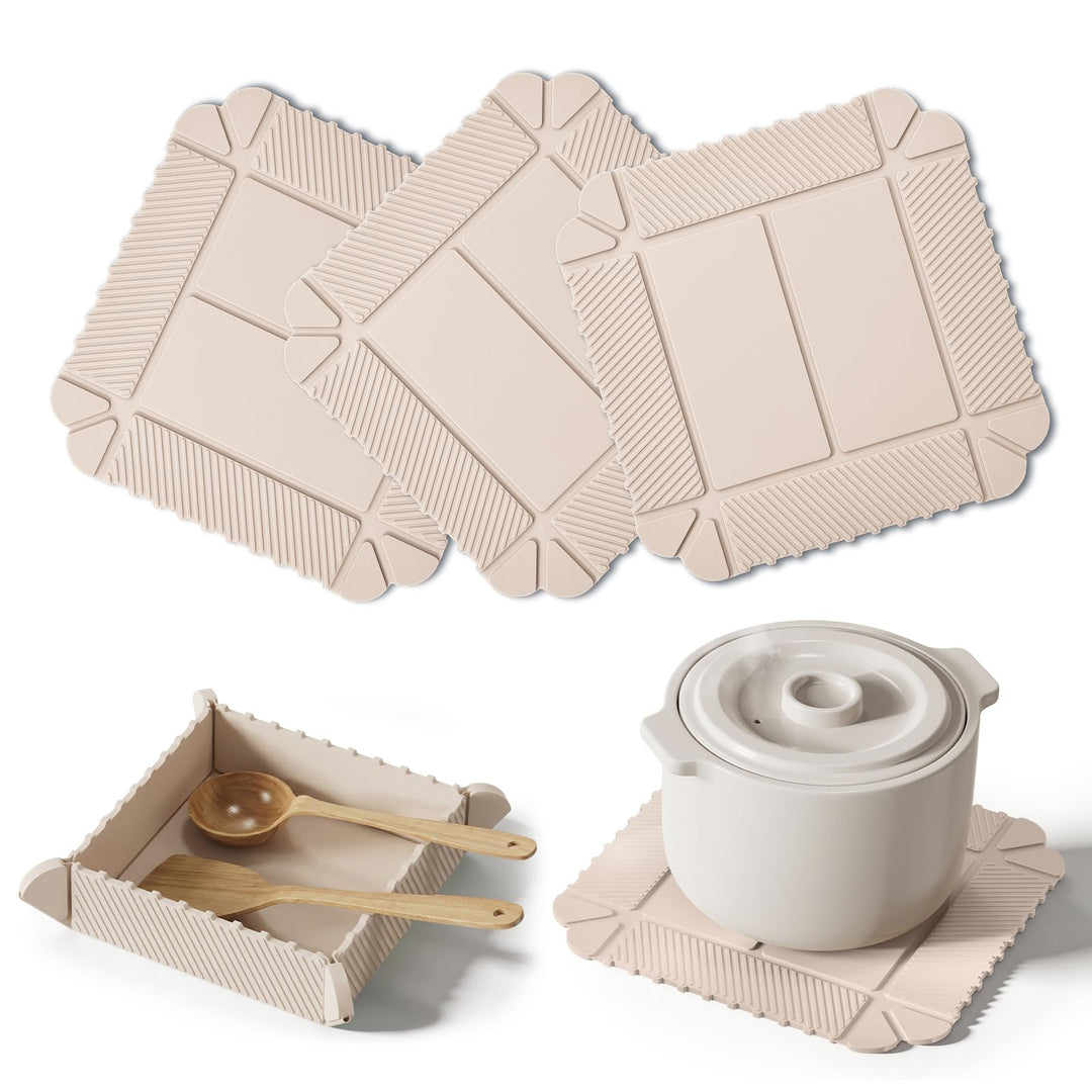 Magnetische Silikon Topfuntersetzer, 3er Set Klappbarer Hitzebeständig Untersetzer (240°C), Magnetis