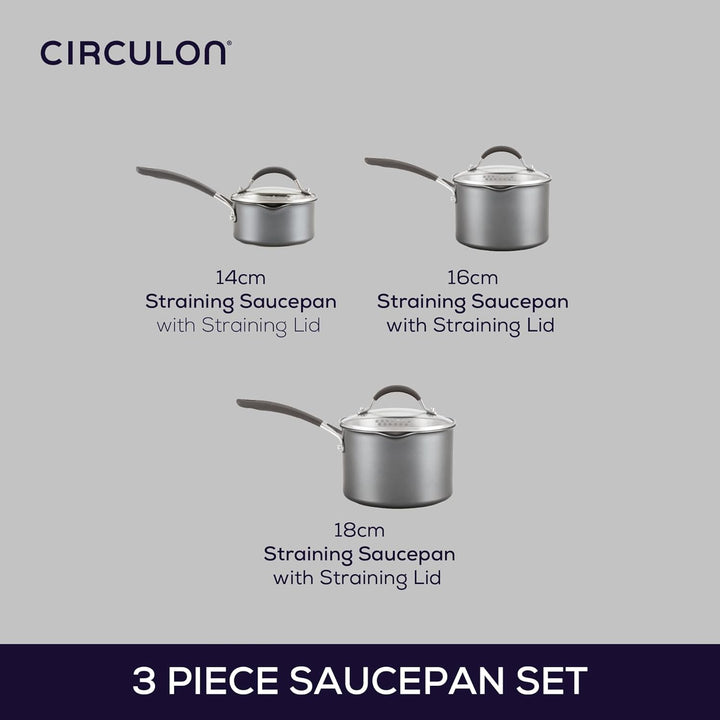 Circulon Scratch Defense Saucentopf-Set - Induktions-Saucenpfannen-Set mit Antihaftbeschichtung und
