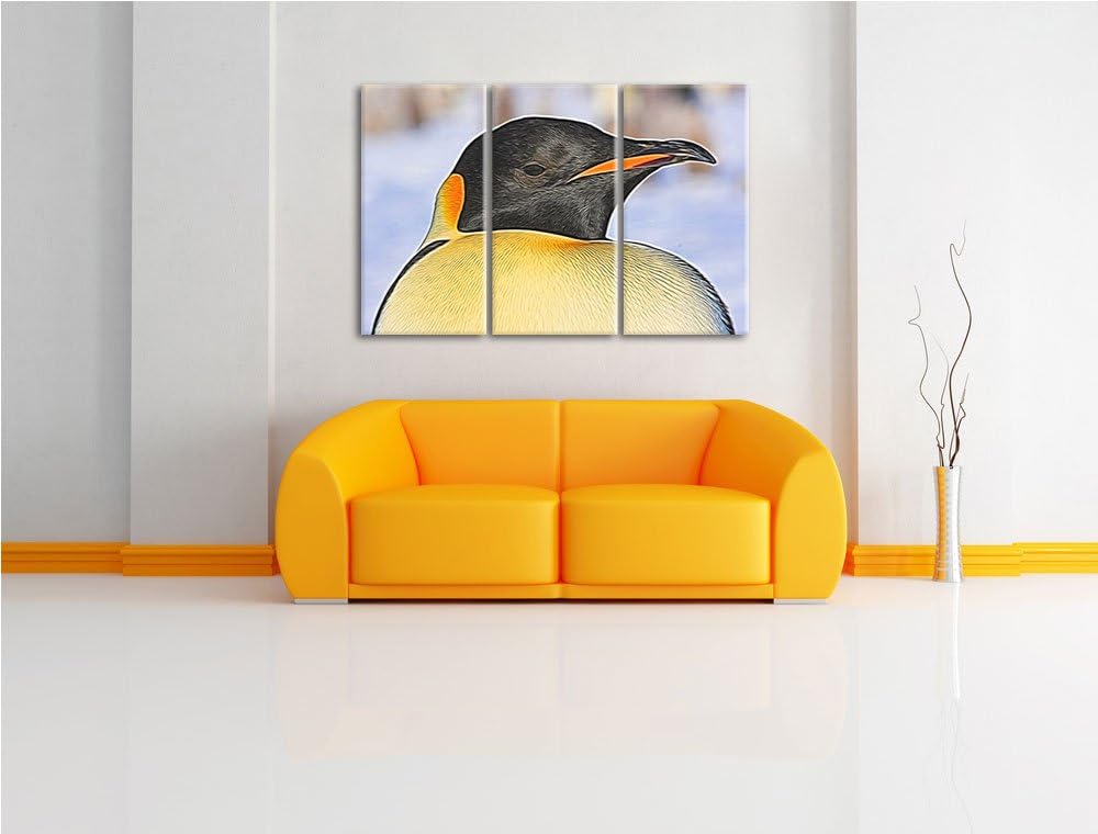 prachtvoller Kaiserpinguin NewArt 3-Teiler Leinwandbild 120x80 Bild auf Leinwand, XXL riesige Bilder