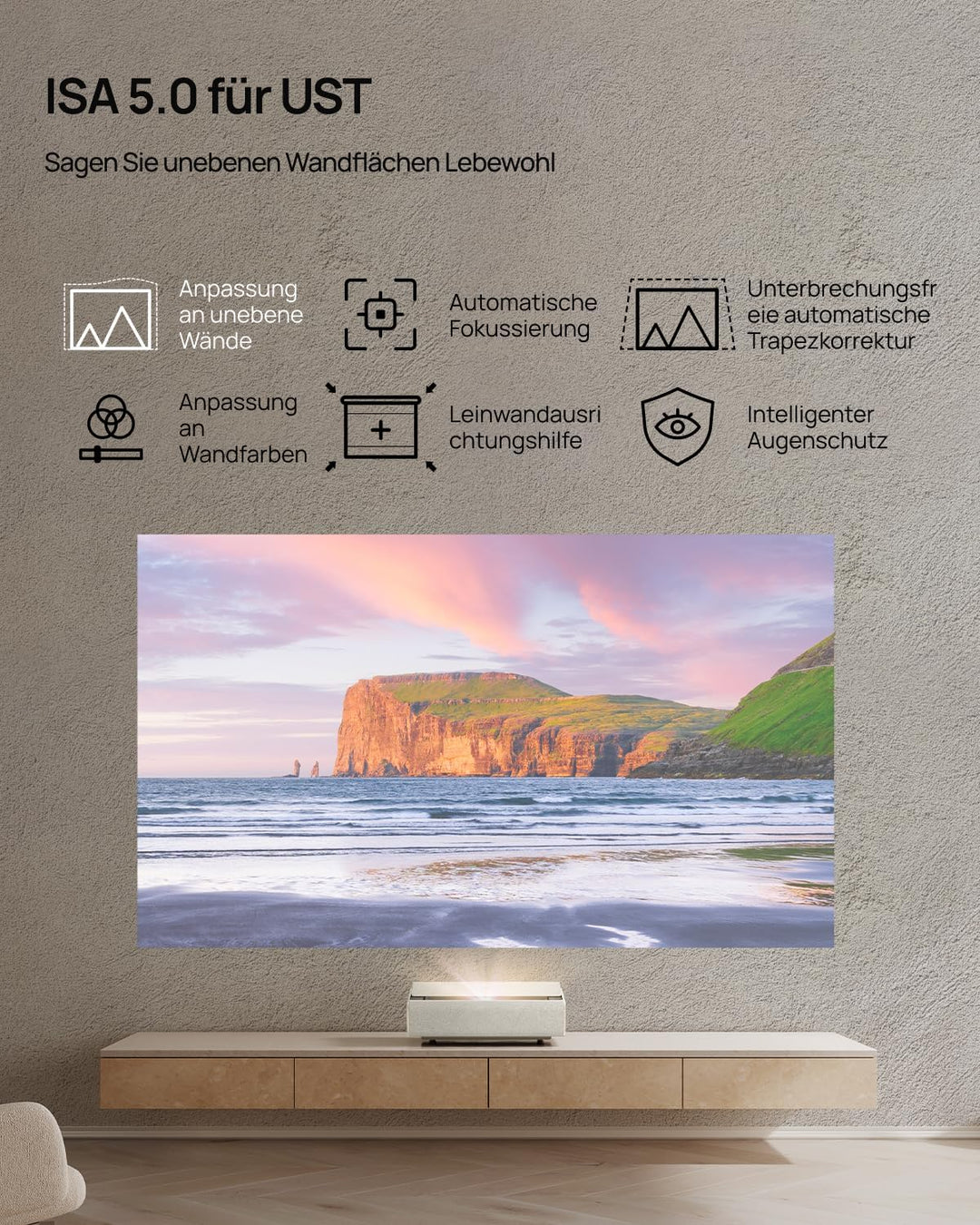 XGIMI Aura 2 UHD 4K Ultrakurzdistanz-Laserprojektor, Dolby Vision & IMAX Enhanced, 2300 ISO Lumen, 1