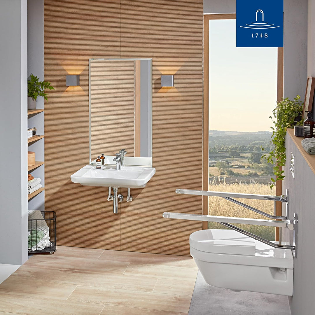 Villeroy & Boch ViCare WC-Sitz barrierefrei, Toilettendeckel mit Absenkautomatik, abnehmbarer Toilet