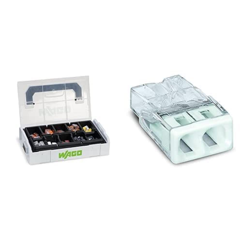 WAGO Original-Set, L-Boxx Mini, Verbindungsklemmen mit Hebel, Dosenklemmen, 887-950 (146 Teile) & WA