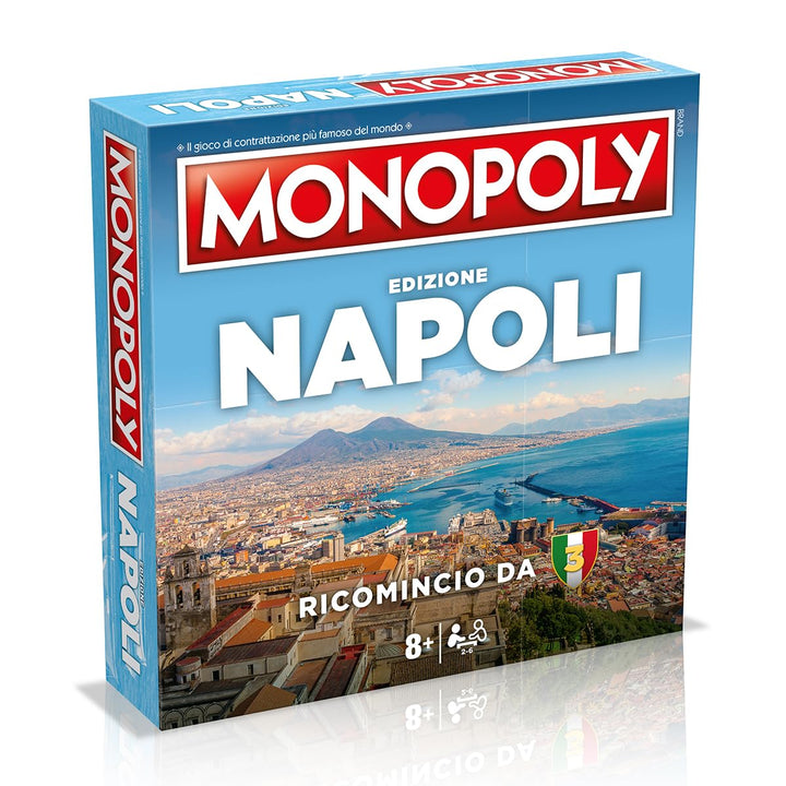 Winning Moves Monopoly Napoli, Ricomincio da 3, italienische Ausgabe, Brettspiel, Sammlerstück