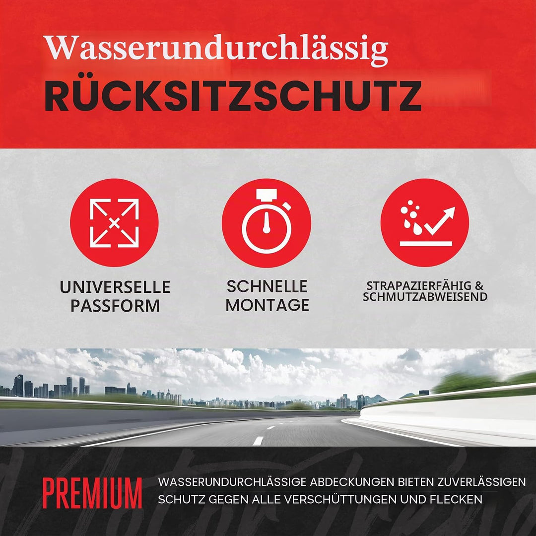 BDK Motor Trend AquaShield Autositzbezug für Rückbank, wasserdicht, Neopren, gepolstert, Schwarz, id